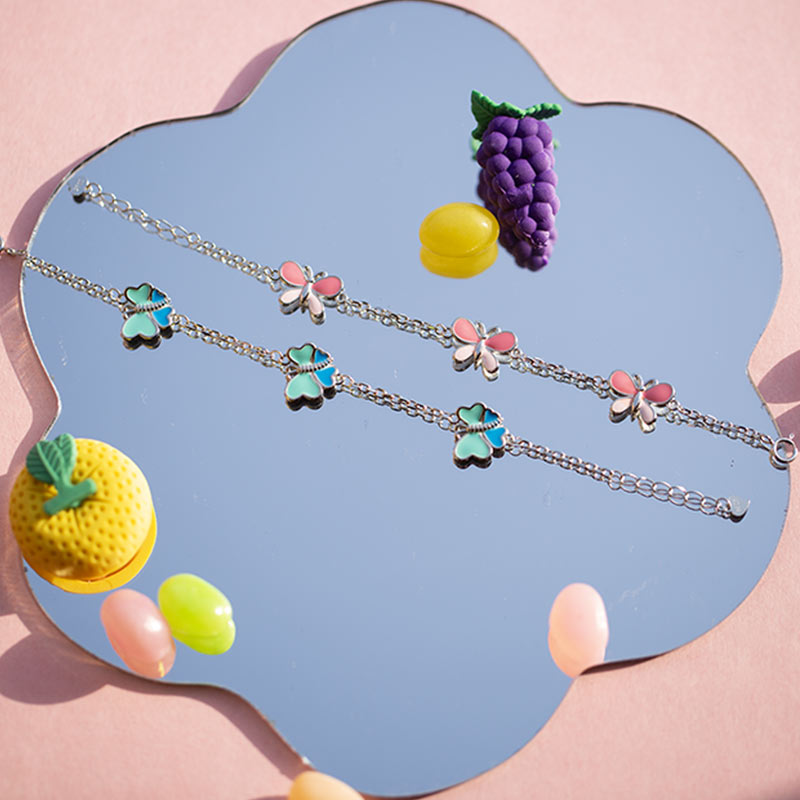Pink and Blue Butterfly Bracelet